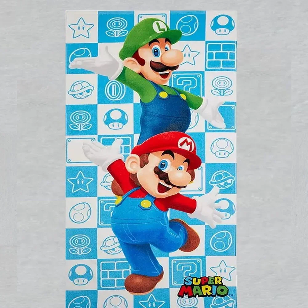 Super Mario Bros Beach Towel Measures 28 x 58 inches
